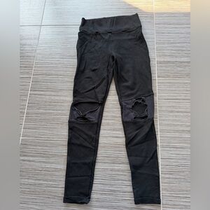 Black Distressed Knee Leggings Size Small